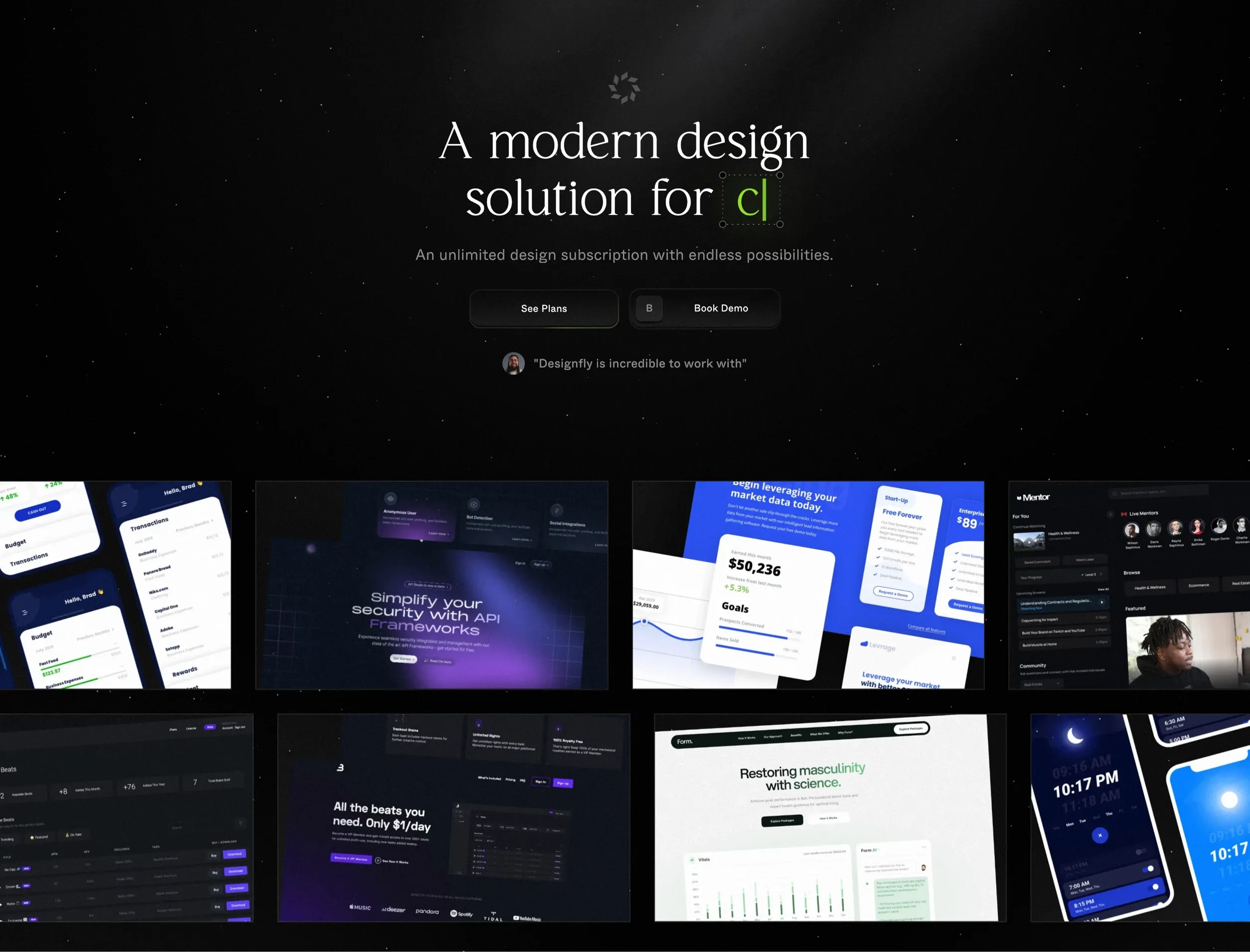 Designfly，落地页 网站设计灵感详情图 1