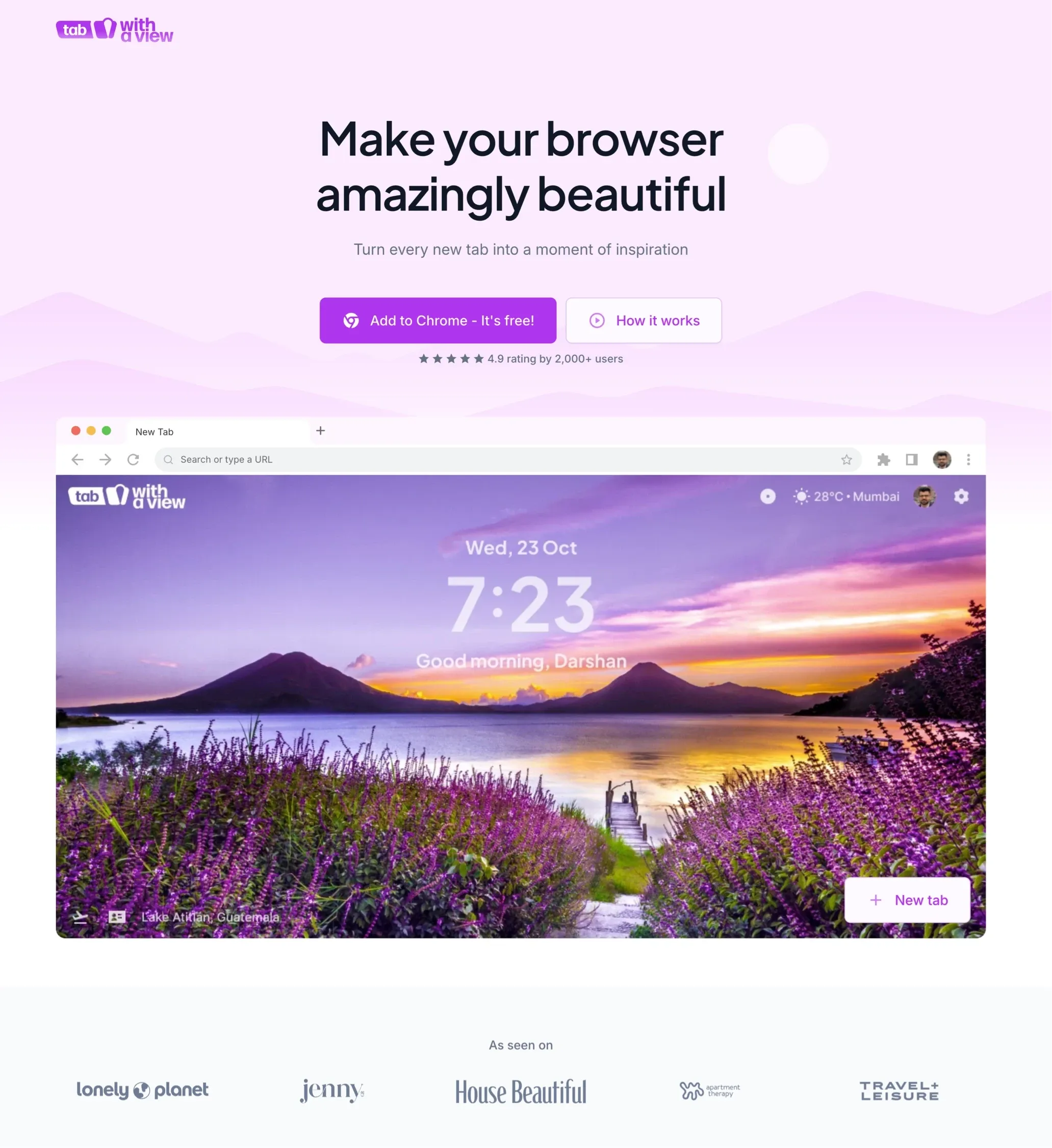 Tab with a View，落地页 网站设计灵感详情图 1