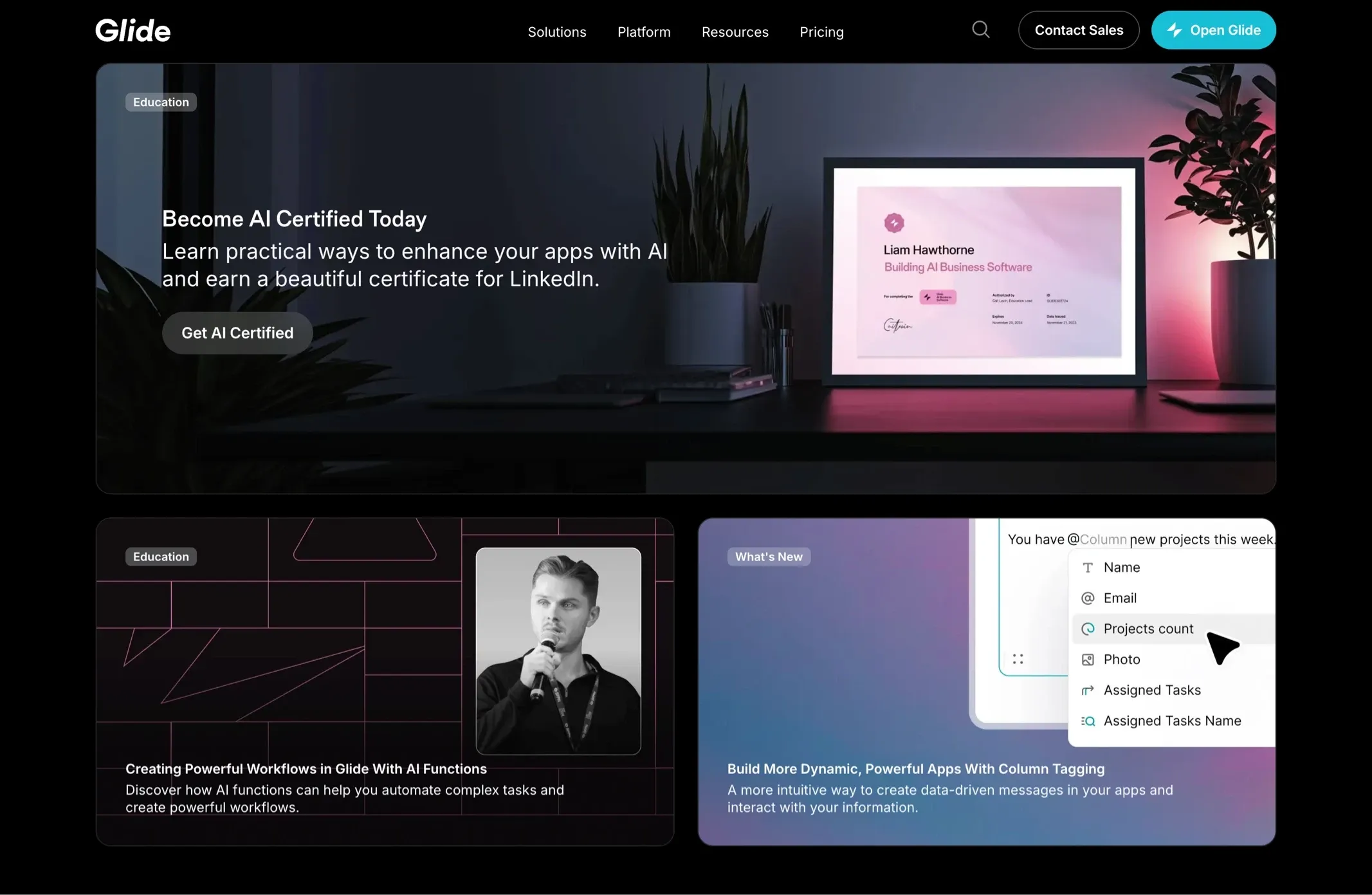 Glide，人工智能、SaaS 网站设计灵感详情图 1