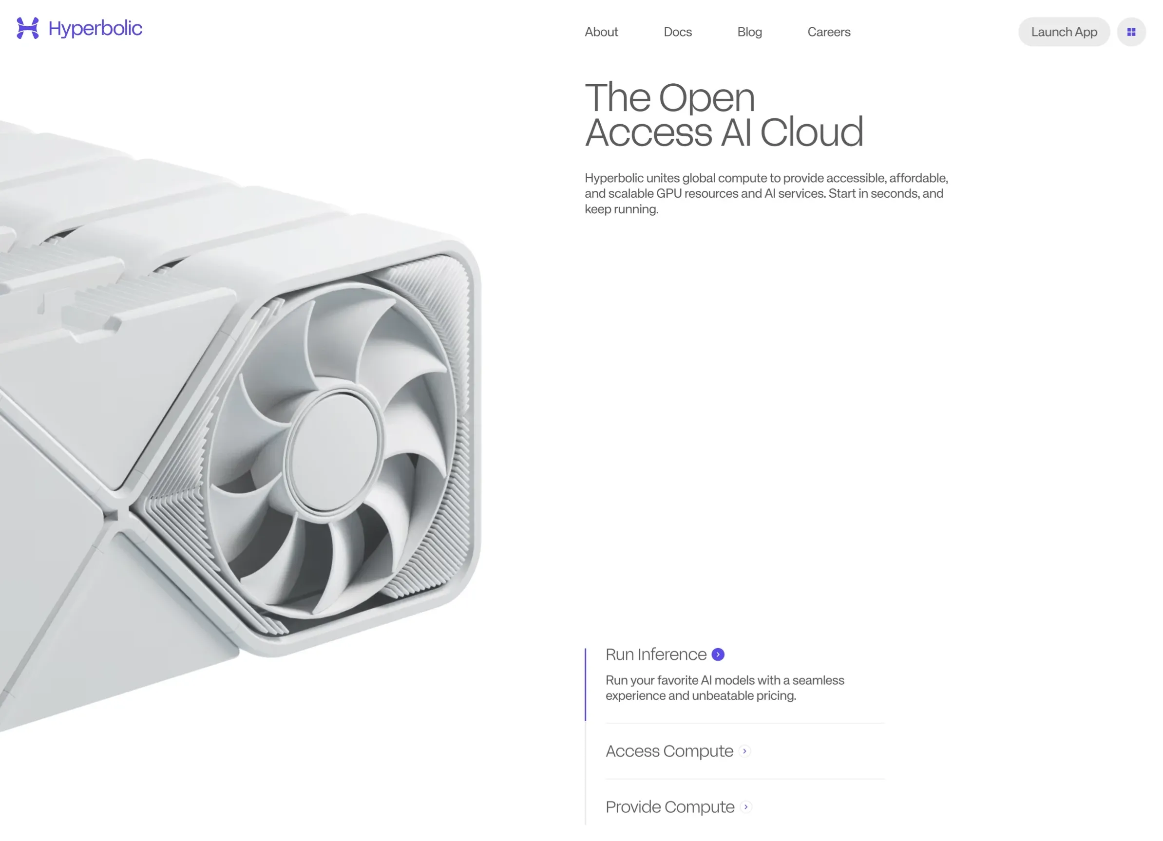 Hyperbolic，人工智能、SaaS 网站设计灵感详情图 1
