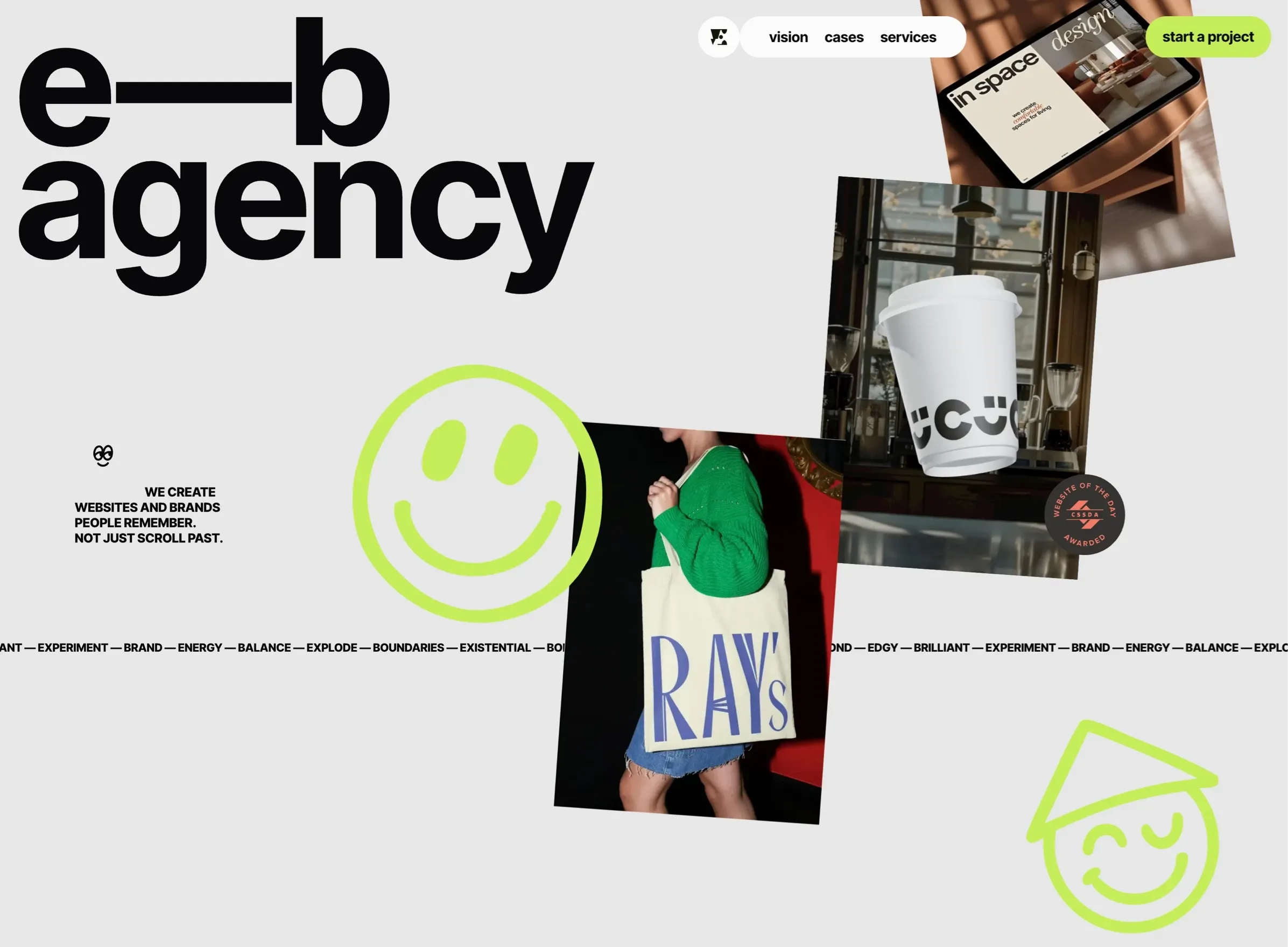 e—b agency，作品集 网站设计灵感详情图 1