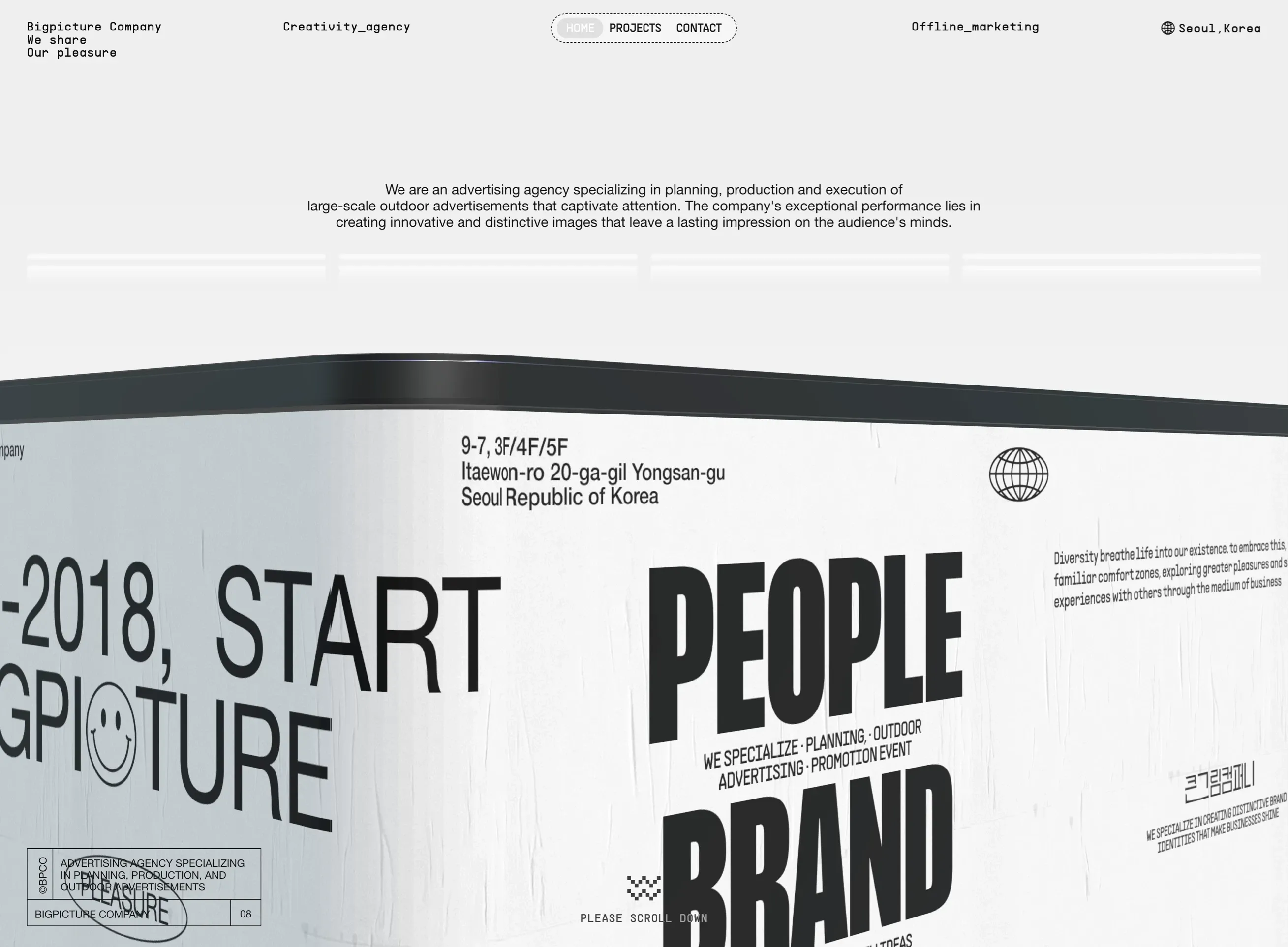 Bigpicture company，作品集 网站设计灵感详情图 1