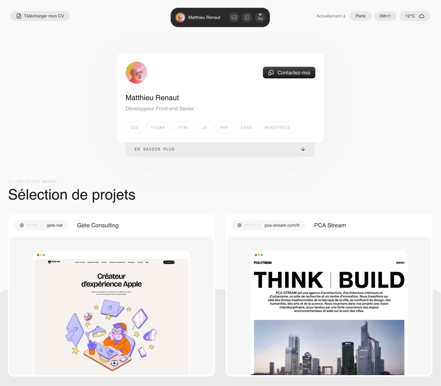 Matthieu Renaut，作品集 网站设计灵感详情图 1