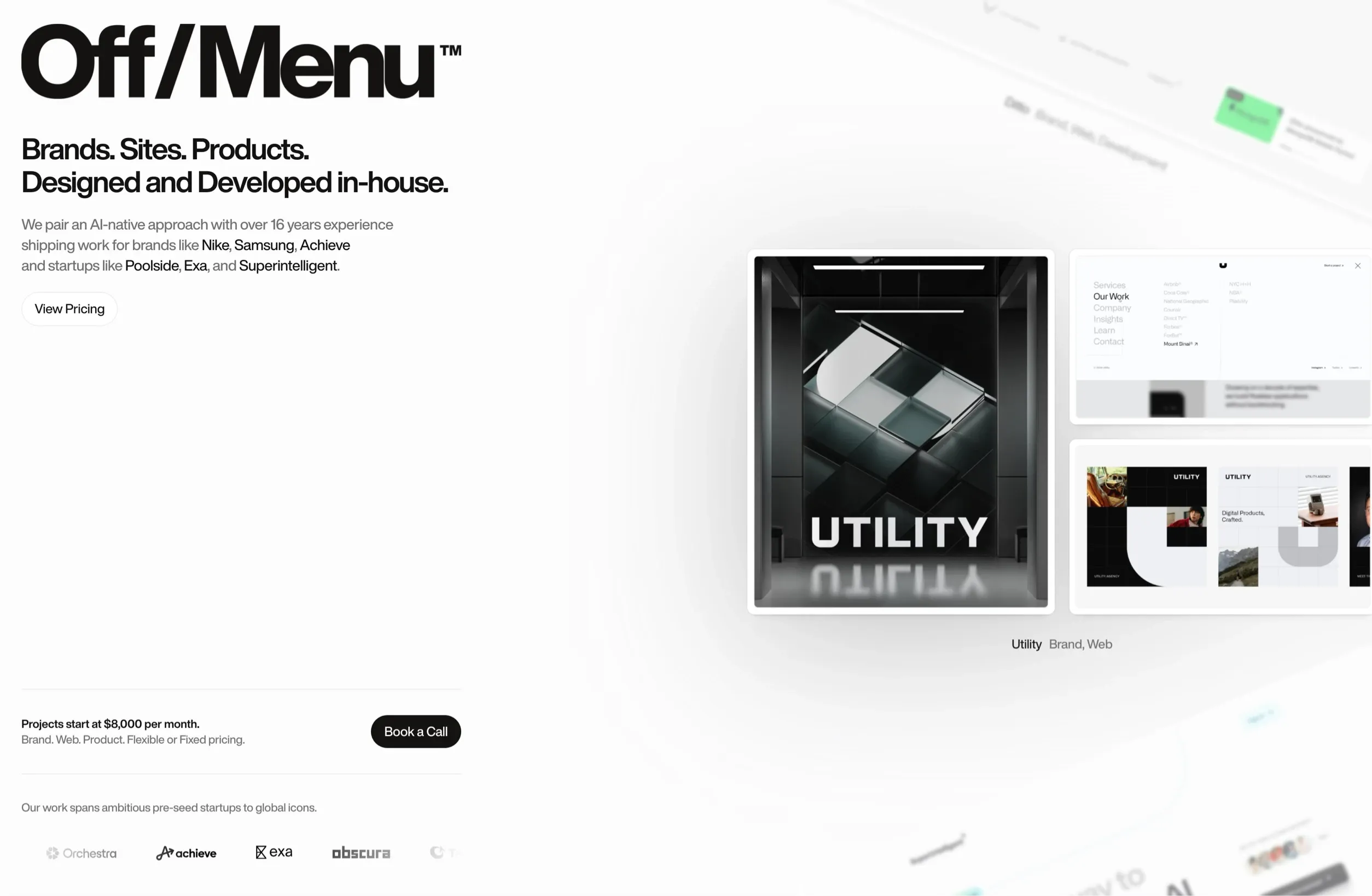 Off/Menu，人工智能、落地页 网站设计灵感详情图 1