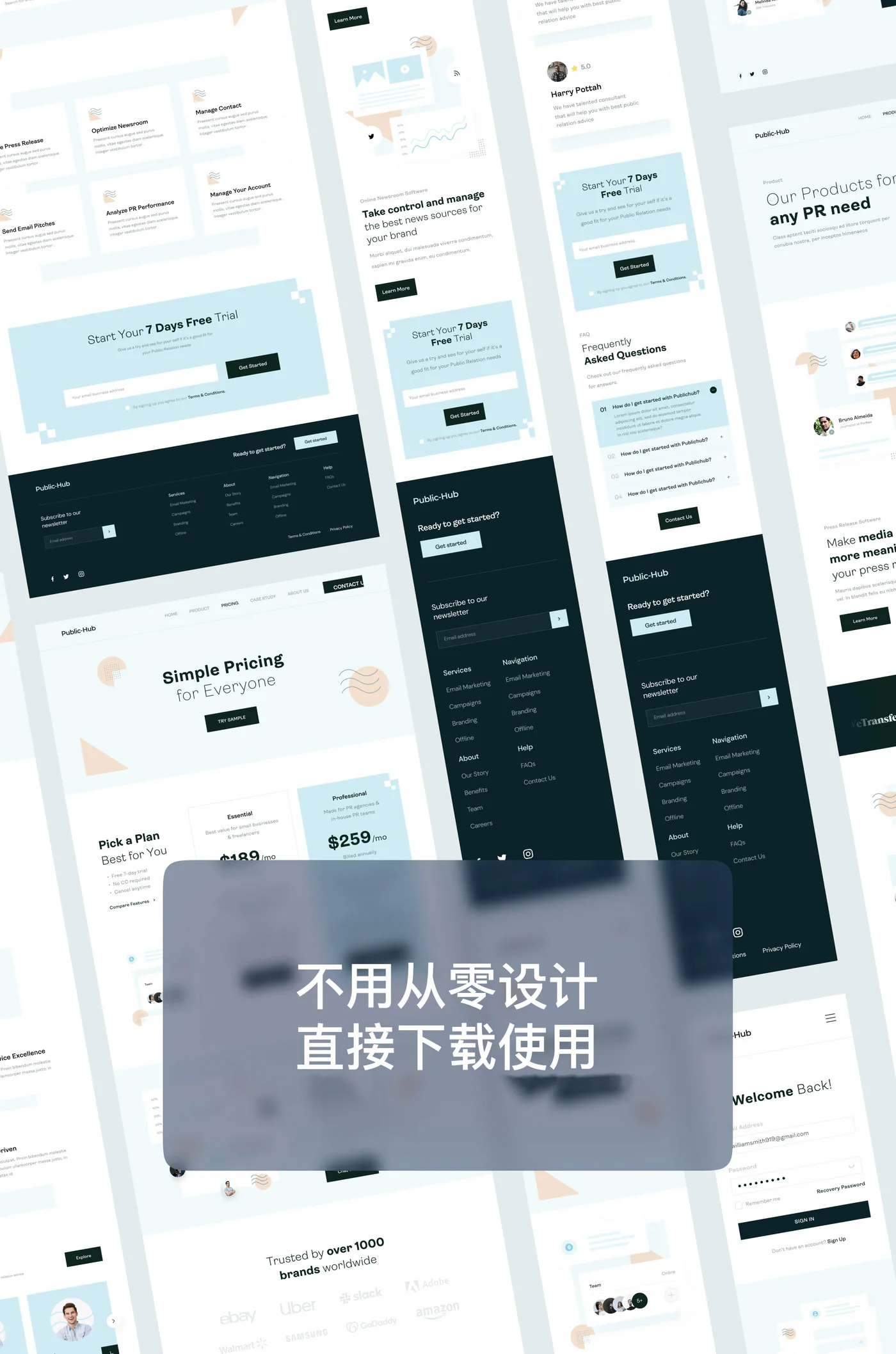 极简高端落地页Figma UI套件品牌官网网页设计模板源文件详情图 2