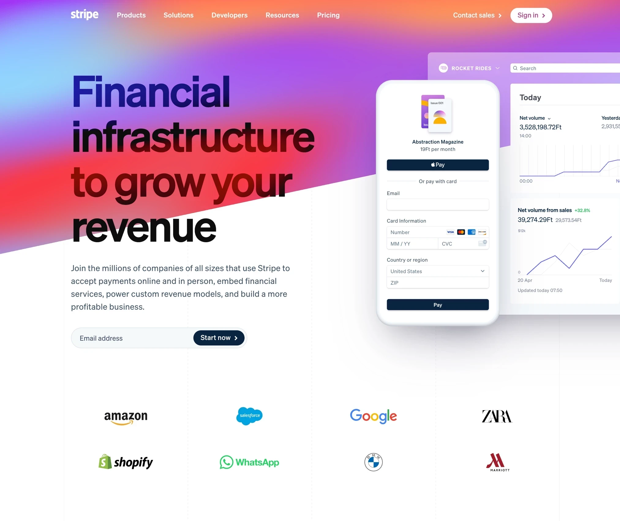 Stripe，落地页、SaaS 网站设计灵感详情图 1