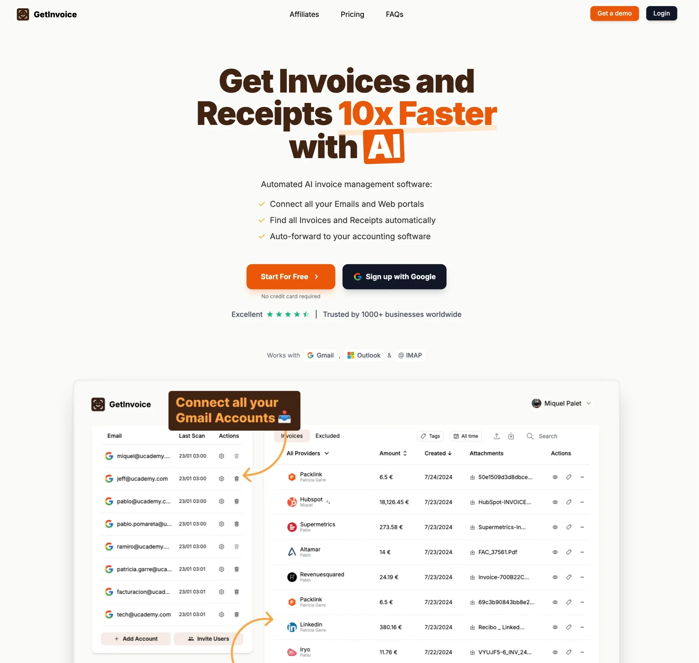 GetInvoice，人工智能、落地页 网站设计灵感详情图 1