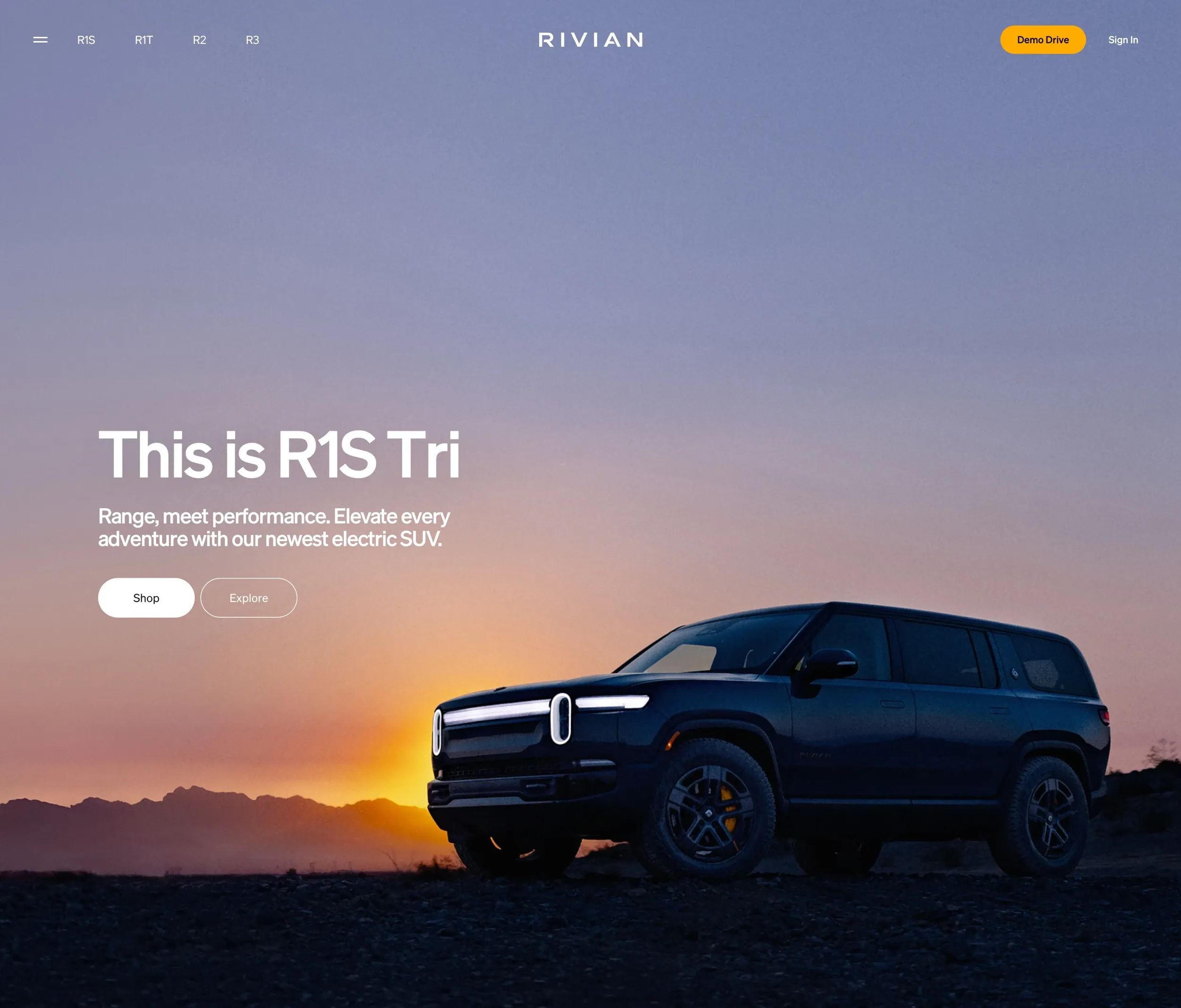 Rivian，落地页 网站设计灵感详情图 1
