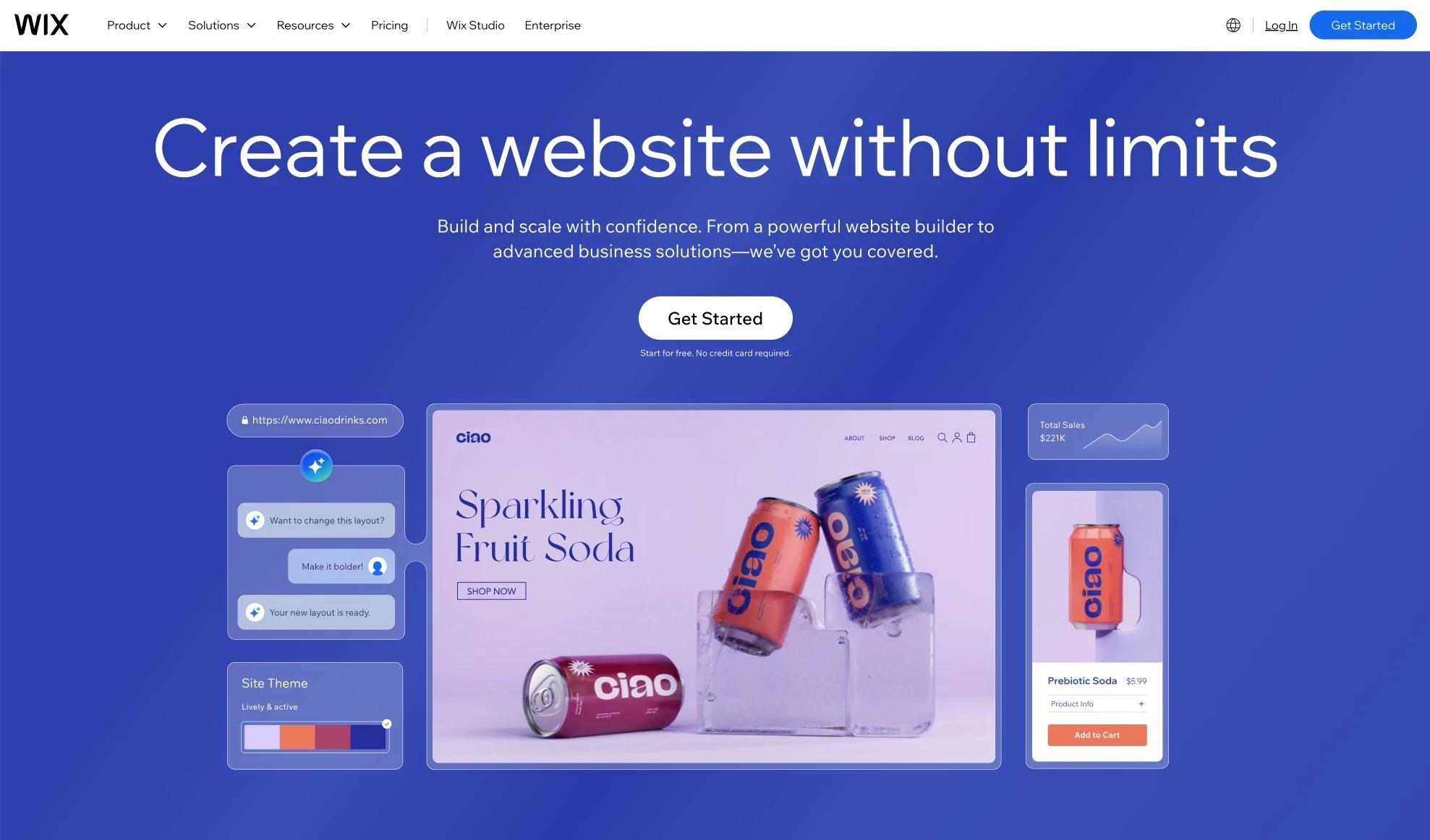 Wix，人工智能、SaaS 网站设计灵感详情图 1