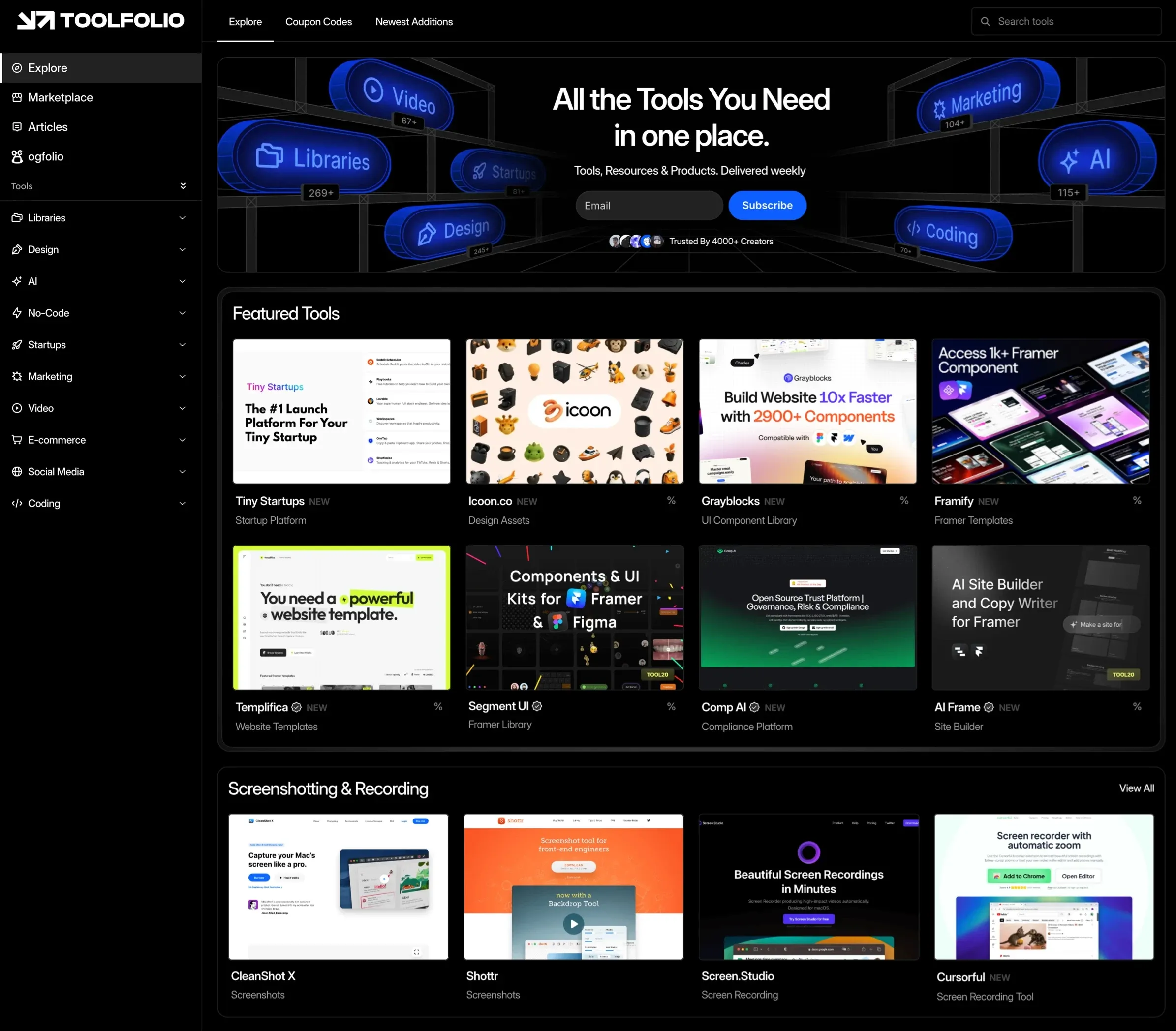 Toolfolio，人工智能、SaaS 网站设计灵感详情图 1