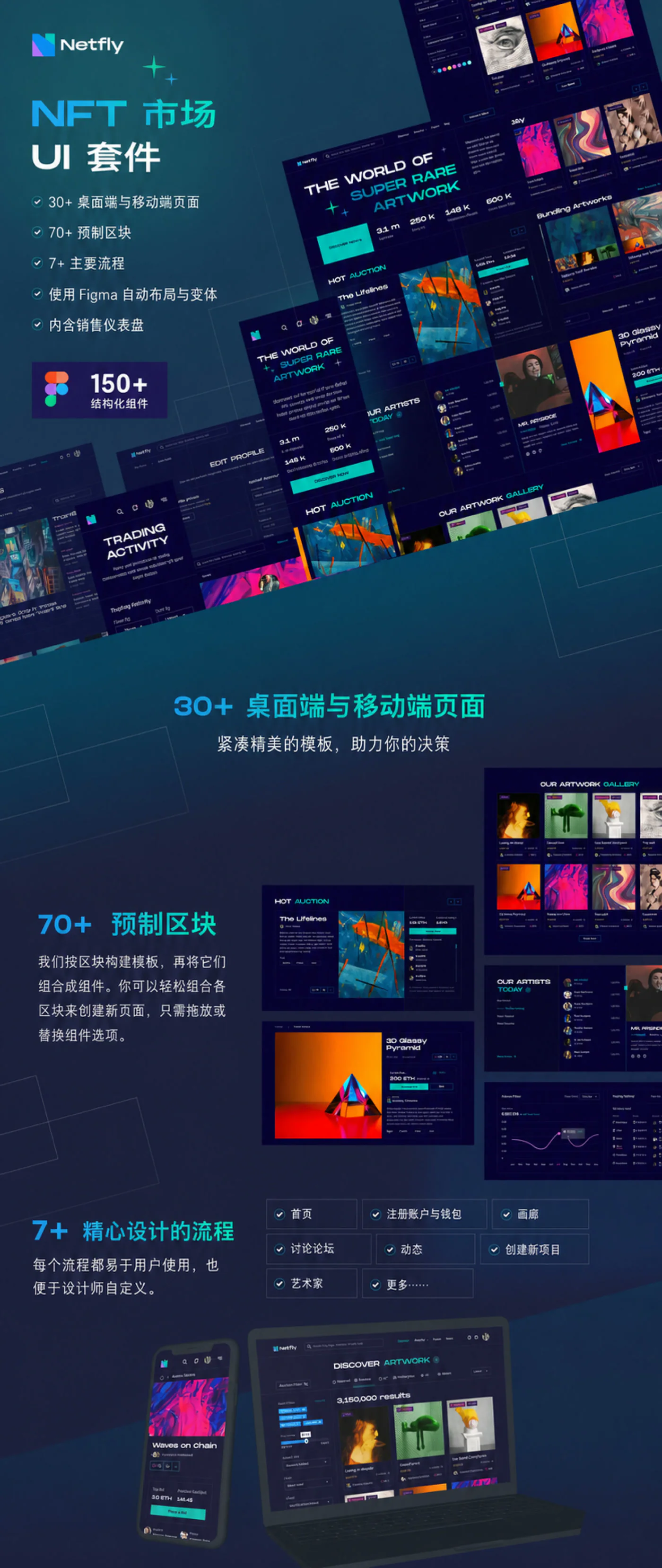 NFT数字交易市场Figma网页UI模板Web3商城平台源文件详情图 9