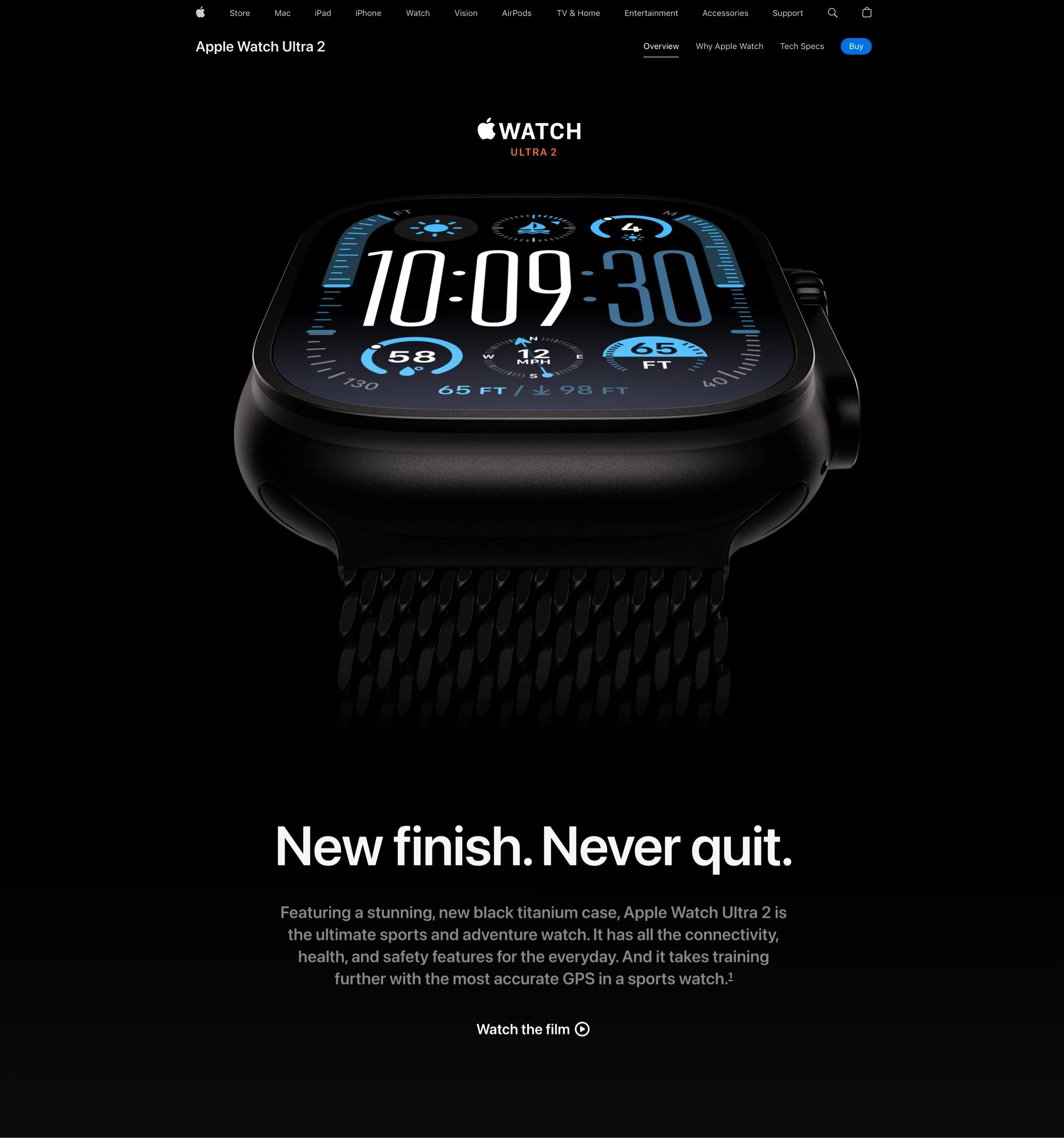 Apple Watch Ultra 2，落地页 网站设计灵感详情图 1