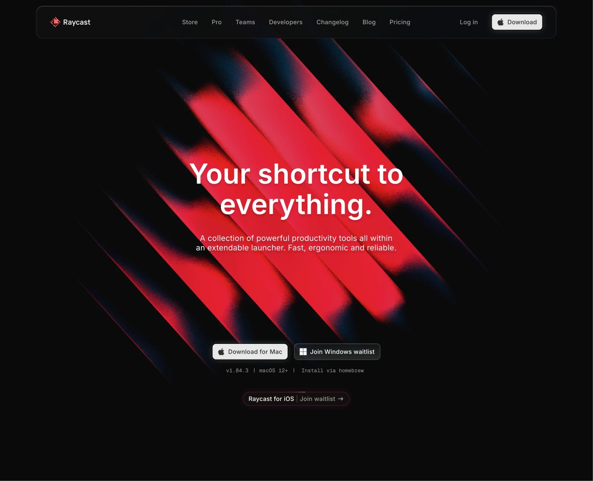 Raycast，落地页、SaaS 网站设计灵感详情图 1