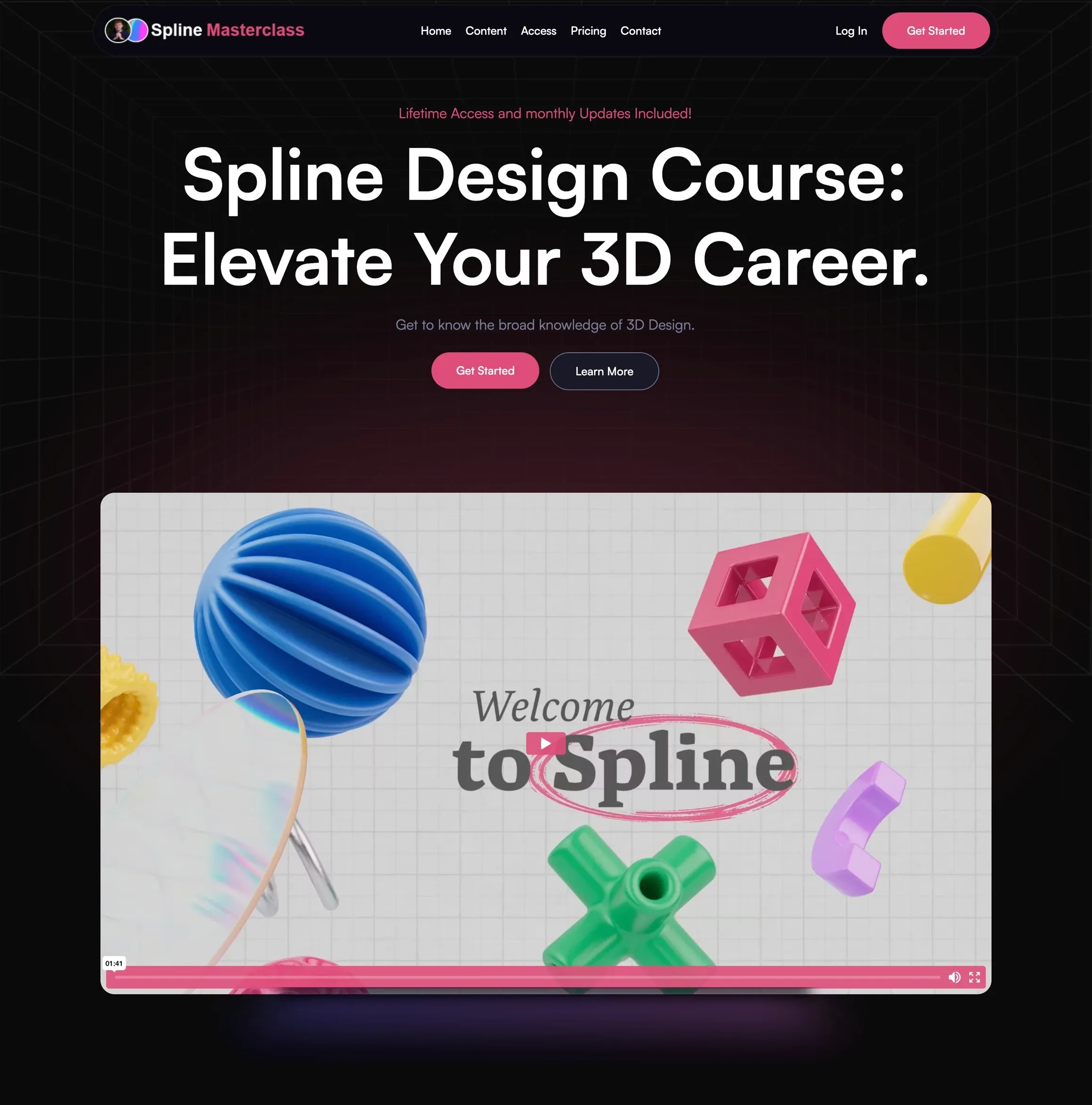 Spline Masterclass，落地页 网站设计灵感详情图 1
