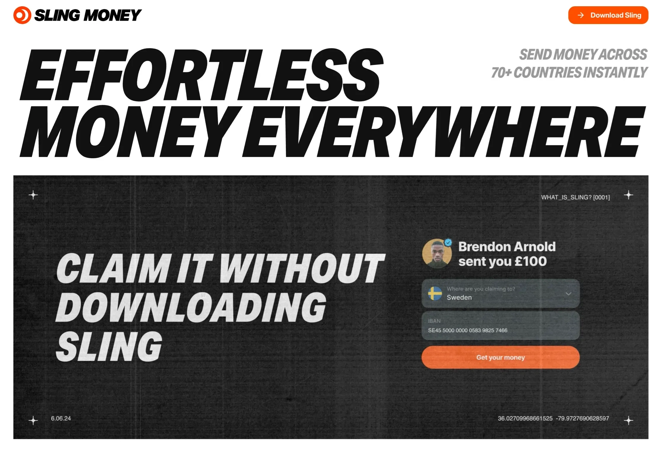 Sling Money，落地页 网站设计灵感详情图 1