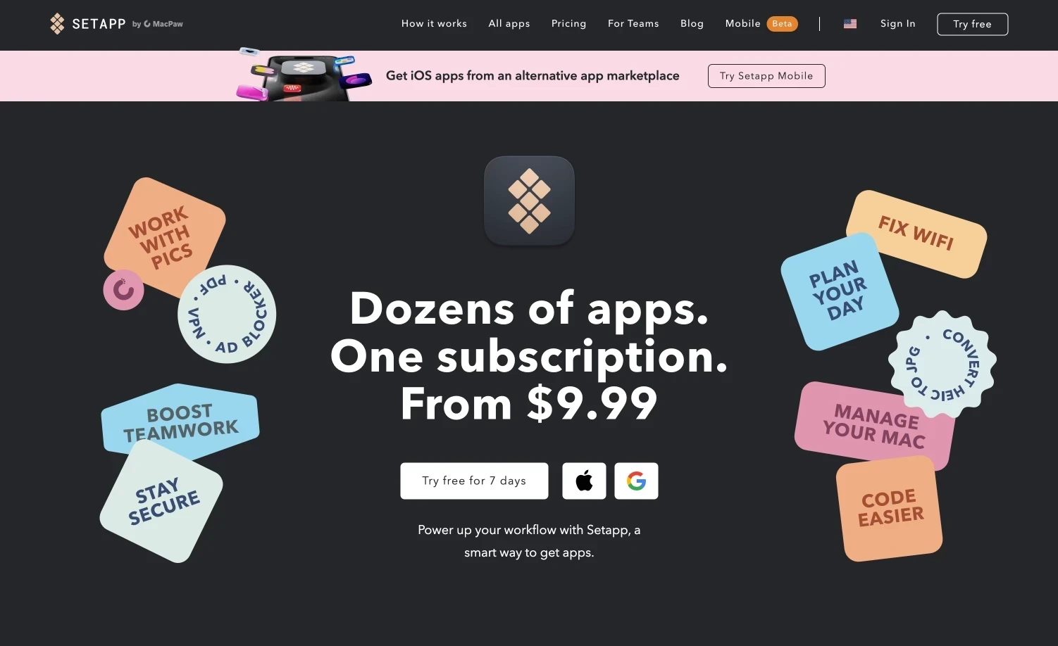 Setapp，落地页、SaaS 网站设计灵感详情图 1