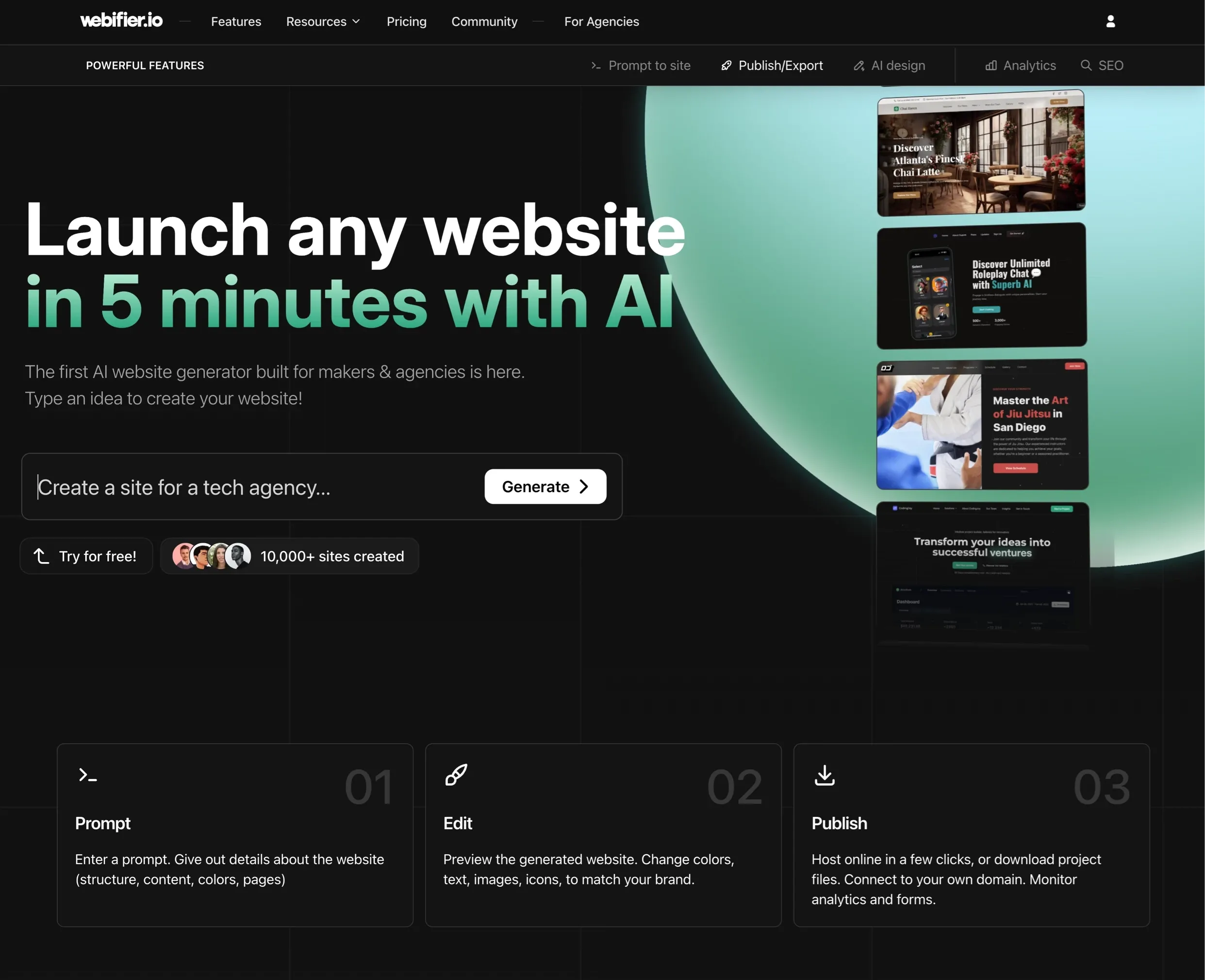 Webifier，人工智能、SaaS 网站设计灵感详情图 1