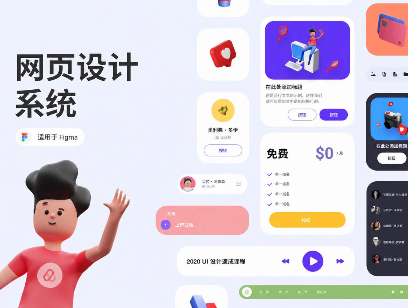 Figma网页组件设计系统UI素材库响应式网站组件源文件详情图 1