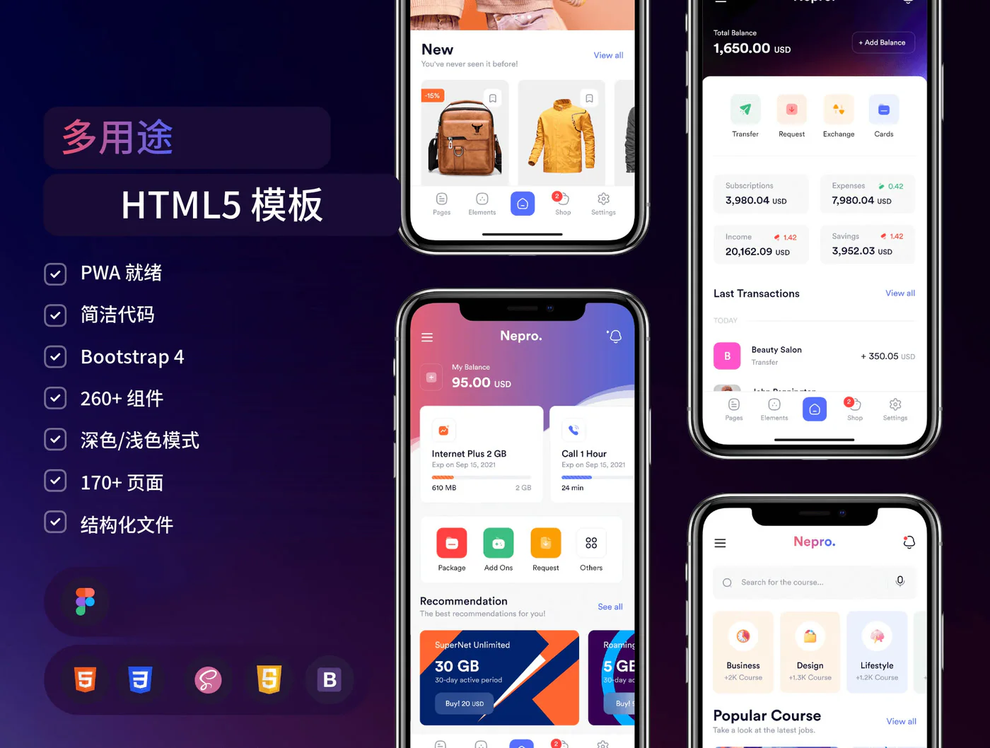 多用途移动端网页Figma UI设计模板手机网站界面源文件素材详情图 1