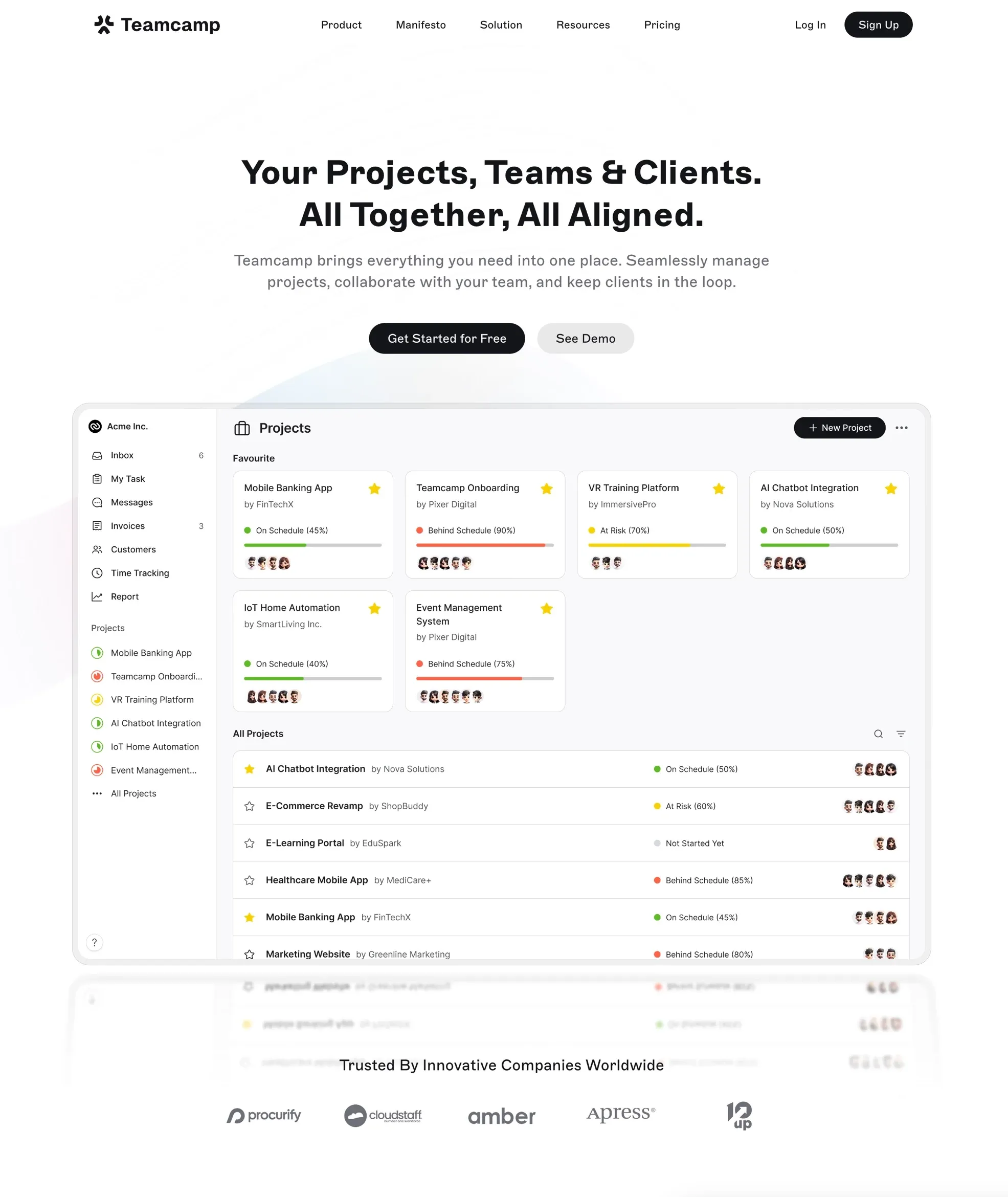 Teamcamp，作品集 网站设计灵感详情图 1