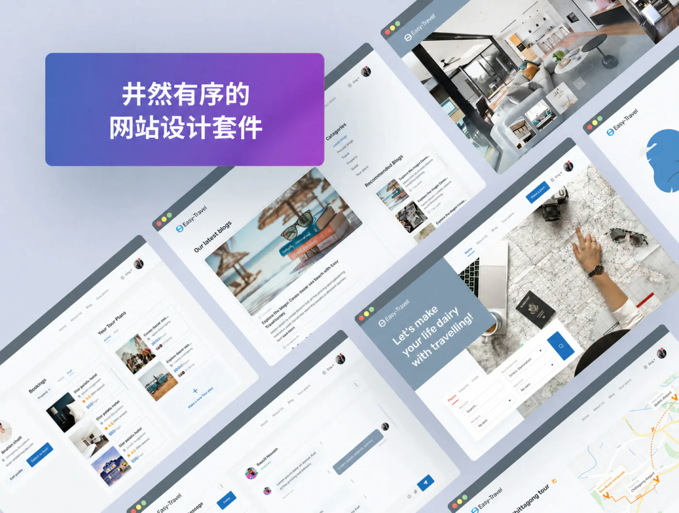 旅行服务官网Figma网页UI套件旅游预订网站设计模板源文件详情图 3