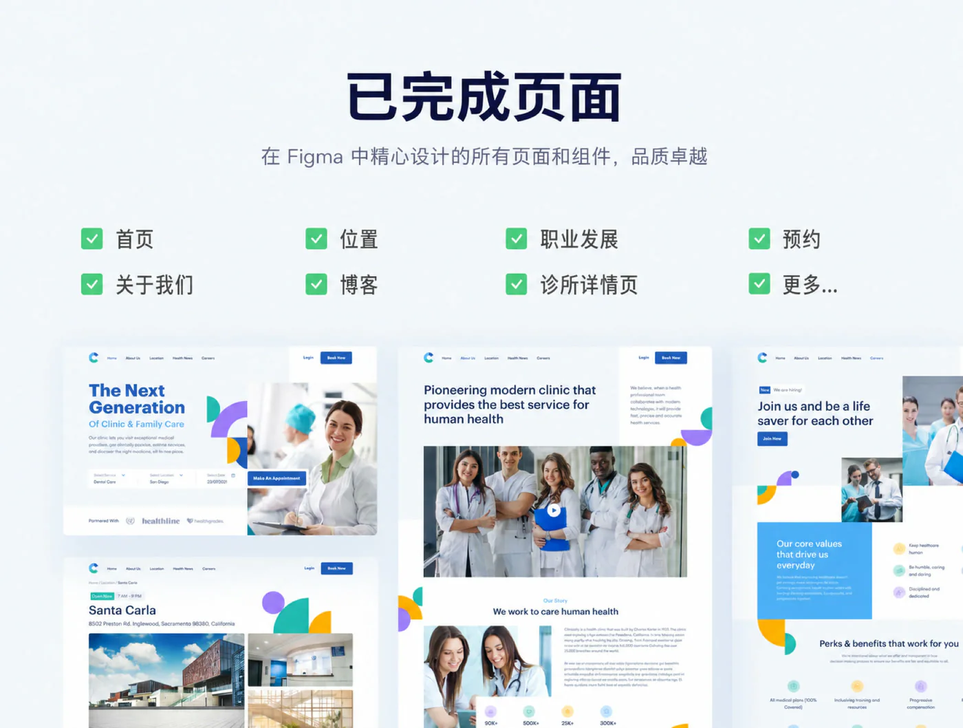 医疗健康服务官网Figma网页UI模板医院诊所网站设计源文件详情图 8