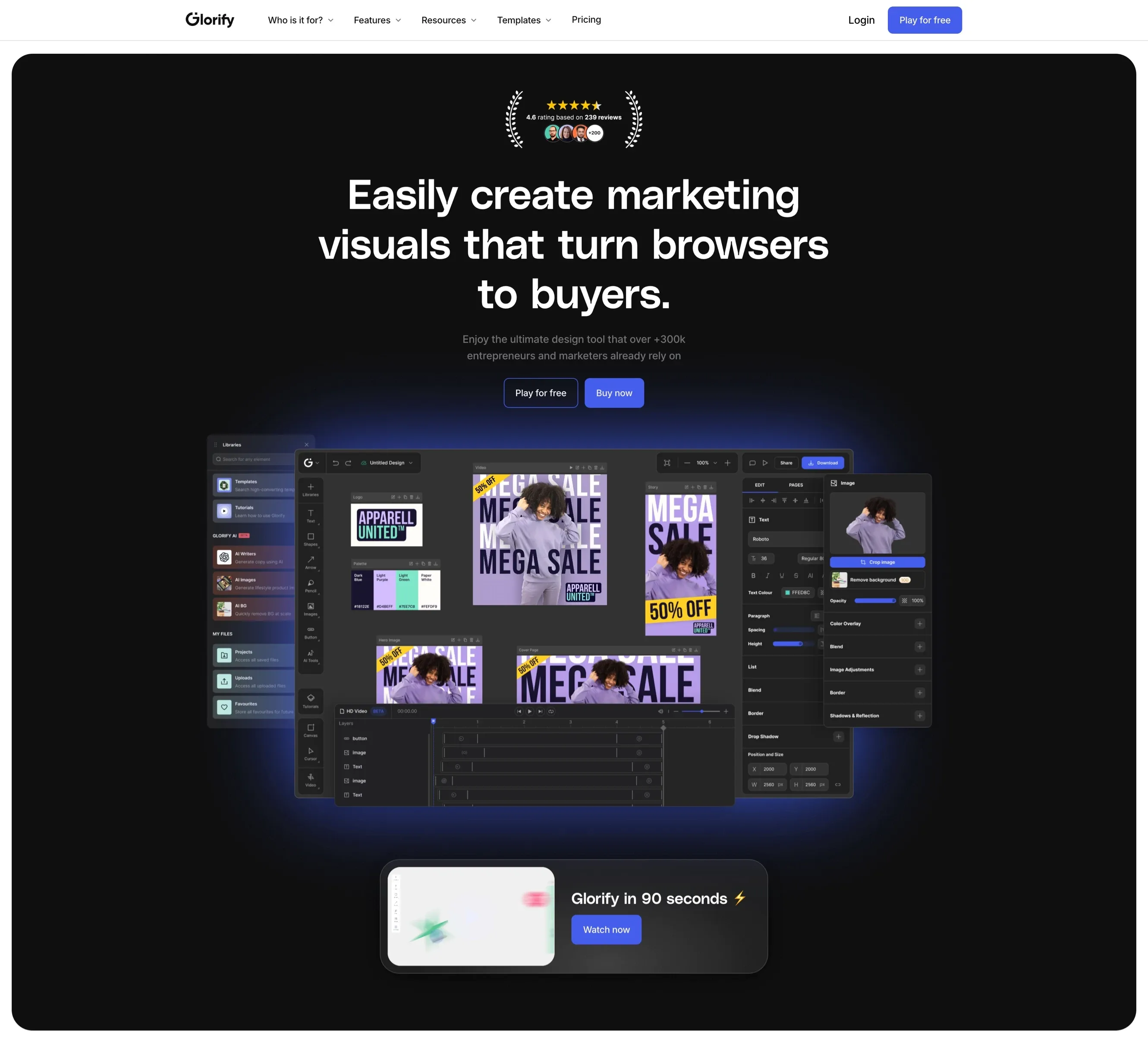 Glorify，落地页、SaaS 网站设计灵感详情图 1